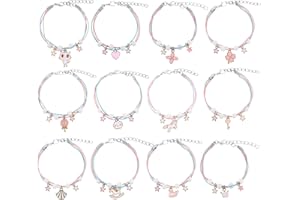 Auidy_6TXD Friendship Bracelets for Girls, 12 pack Adjustable Handmade Braided Bracelets Woven Bracelets Jewellery Party Bag Fillers for Girls Boys Kids Children