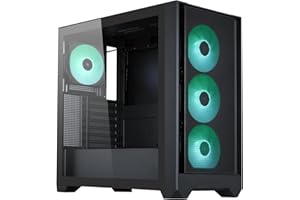 Silentware Flow 110 Black A-RGB Midi Tower PC-Gehäuse, Meshfront mit seitlichem Lufteinlass, Glas-Seitenfenster, 4X 120mm A-RGB HDB Lüfter, PWM & 3-Pin Steuerung, GPU bis 380mm, ATX/mATX/ITX