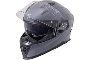 SHOX HELMETS Shox Eclipse Solid Motorcycle Helmet Latest Standard ECE 22.06 Approved Full Face Street Sport Touring Motorbike Bike Riding Unisex Integral Protective Crash Lid