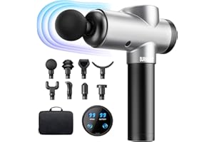 ‎BURNNOVE BURNNOVE Massagepistole Massage Gun 99 Geschwindigkeit 8 Massage Kopf Nacken Schulter Tiefenmassage Pistole 2550mAh mit LED-Anzeige Touchscreen geeignet für Haus Fitnessstudio Büro