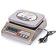 GOLD KING SCALE Electronic Rechargeable Weighing Machine – 20kg Capacity with 1g Accuracy, Dual LCD Display, Stainless Steel | Weight Machine Perfect for Hotels, Grocery Stores, Small Businesses