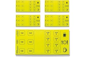 IVENT.BOX 250 Blatt VERZEHRKARTEN | Abstreich-Wertmarken | 10,00 Euro Wert | 5 Blöcke à 50 Blatt | GELB