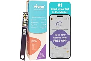 Vivoo Urine Test Strips for At-Home Wellness: 8-in-1 Advanced Urine Test for Ketones, pH, Hydration, Calcium, Vitamin C & More | Fast Results in 90 Seconds | Free App & Personalized Insights, 4 Strips