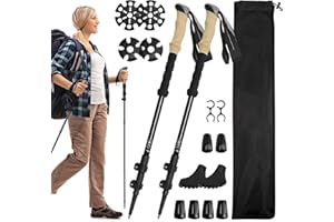 ANLUOMAFUY Anluoamfuy Bastoni Trekking Telescopici, Bastone da Trekking Regolabile in Alluminio o Carbonio, Ultraleggeri Trekking Telescopici 110-135cm per Montagna, Nordic Walking, Sci Alpinismo, Campeggio