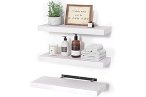 upsimples Schwebendes Regal, Wandregal Weiß, Schweberegal Weiss 42x15x3cm, Floating Shelves für Kinderzimmer, BüRo, Wohnzimmer, Schlafzimmer