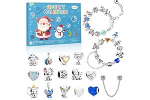 AvviKro Calendrier de l'Avent 2025 pour fille et femme - Kit de fabrication de bijoux, colliers, bracelets - Cadeau de Noël pour fille, petite amie, épouse, maman (ST)
