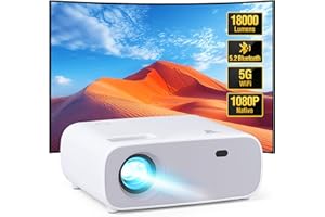 WIELIO Nuovo proiettore 2024, Bluetooth e WiFi, 18000 lumen con supporto 4K, proiettore video HD, compatibile con PS5 e switch (grigio)