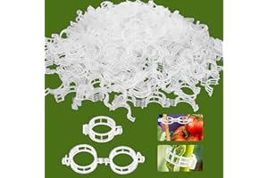 Hillylolly 300 sztuk klipsów do pomidorów, do pomidorów, do łączenia białych, praktycznych klipsów do roślin pnących, podwójnych