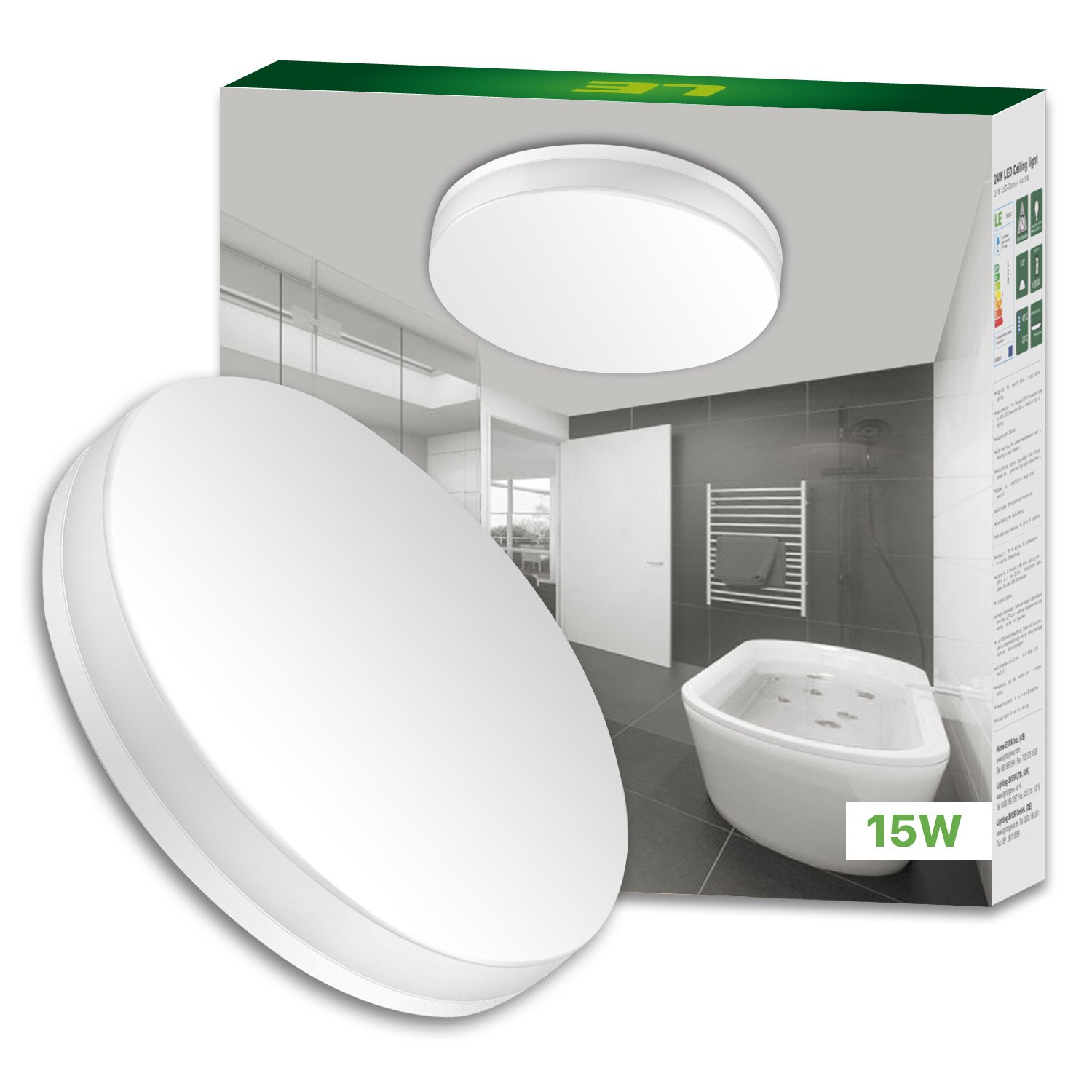 Led Ceiling Lights Waterproof Bathroom Kitchen Hallway Flush