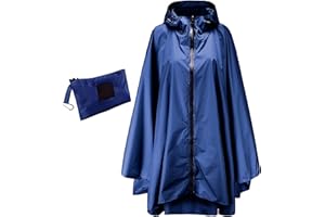 Jewlri Damen Wasserdicht Regenponcho Stilvoll Wiederverwendbar Rain Poncho Hiking Cycling Outdoor Mehrzweck Regenjacke mit Kapuze