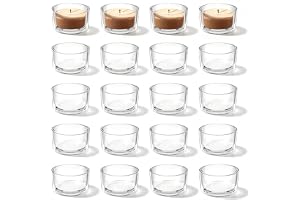 Dalephoric 20 stycken värmeljusglas-set, värmeljushållare glas 4,5 cm D x 2,5 cm, värmeljusglas genomskinliga, ljusglas, värm