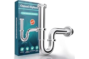 OMASI 2024 Neues Upgrade Siphon/Universal Röhrensiphon/Siphon für Waschbecken Verchromte Messing Abflussgarnitur Röhrengeruchverschluss Plus 1 1/4'' x 32mm