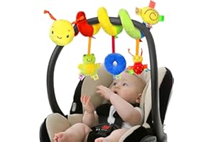 Vicloon Giocattolo per Passeggino a Spirale per Culla, Spirale Passeggino a Sonaglio Appeso, Sonaglio da Appendere per Carrozzina, Educativo Giocattolo Spirale di Peluche per Neonato