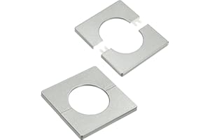 M METERXITY 2-Pack Wall Split Flange, ABS Square Self-Adhesive Escutcheon Plate Cover Buckle for 51mm/2.01in Dia Pipe Accessories/Floor/Ceiling, Plumbing Cover Plates [Gray,7mm/0.28in H]