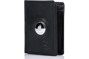 MATADOR Skórzany portfel męski z kieszenią AirTag, Nappa Black, Minimallist Wallet, Nowoczesny
