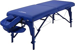Master Massage Montclair Wood Portable Massage Beauty Lash Bed Spa Couch Therapy Table, Imperial Blue, 71cm
