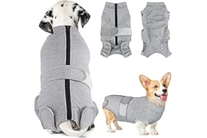 SlowTon Dog Surgery Recovery Suit, Cone E-Collar Alternative After Surgery with Zipper, Professional Pet Recovery Shirt, Preventing Licking Spay Suit for Female Male Dog
