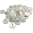 Botiboton SL Natural Shell Buttons - Sewing and Craft Accessory - 6 sizes - Whitte Buttons (10 mm)