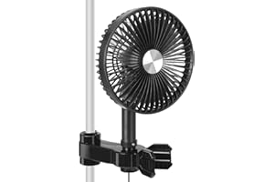 Ventilateur de Culture OUGPIU Clip-on pour Tente, Moteur EC, Clip Adapté pour 16-26mm, Ventilateur Silencieux 17cm Diamètre pour Petites Serres