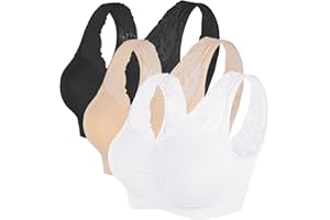 Vertvie Damski biustonosz sportowy bez fiszbin, 1/2/3/4 sztuki, biustonosz push-up, elastyczny biustonosz, oddychający, do biegania, jogi, topu