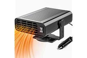 Yaasier Riscaldatore per Auto, 12V 120W Portatile Termoventilatore per Auto 2 in 1 Riscaldatore per Auto Demister Sbrinatore, Antiappannante per Sbrinatore per Riscaldamento e Raffreddamento