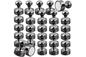 Aenienoe Magnesy na tablicę magnetyczną, 30 sztuk, małe magnesy, mocne magnesy neodymowe, extra mocne magnesy, mocny chwyt, whiteboard, lodówkę, czarne