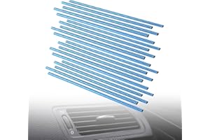 Aupoko 20Pcs Car Vent Decorative Strips, PVC Air Vent Trim Air Conditioner DIY Decorations Moulding Accessories for All Straight Air Vent Outlet (Blue)