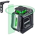Firecore Laser Level, 360° Self-Leveling Line Laser with Horizontal & Vertical Lines, Cross Line Laser for Picture Hanging, Green Laser with Magnetic Holder, incl 4 × AA Batteries＆Carrying Case - G30