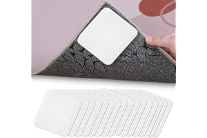 ZYLUNIY 16 Pinzas para Alfombras, Antideslizante Alfombra, Almohadillas Antideslizantes para Alfombras Reutilizables, para Suelo Madera/Baldosas/Mármol - Evita Desplazamientos y Esquinas Levantadas, 10x10cm