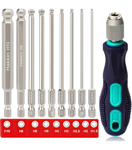 12-teiliger Kugelkopf-Innensechskant-Bitsatz – S2 Stahl, 2-12 Mm, Mit Magnetischer Spitze