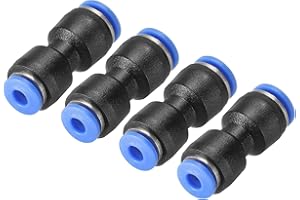 TOP-VIGOR 4Pcs Push to Connect Pneumatic Quick Fittings, 6mm to 4mm Tube OD Plastic Release Reducer Connect Air Line Hose Pipe Fitting, 2-Way Straight Pneumatic Connector