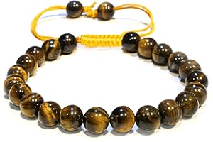 P&R:UK Adjustable Crystal Bracelet – Amethyst Gemstone Bead Bracelet – Chic Gemstone Bracelet for Men and Women – 8mm Round Healing Crystal Bead Bracelets