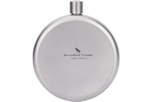 Boundless Voyage Pure Titanium Ultralight Hip Flask Botella de Vino Redonda portátil con Funne Whisky Alcohol Drinkware Accesorios 200ml