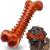 Autoau Dog Toys Aggressive Chewers Large Breed Bone Interactive Dog, Natural Rubber Indestructible Dog Toys for Small Medium