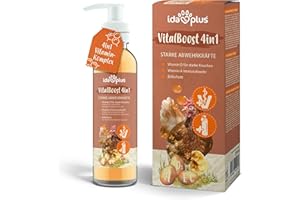 Ida Plus – VitalBoost 4in1 200 ml – Vitaminkonzentrat mit Vitamin ADEC für Starke Abwehrkräfte & stabiles Wachstum – Futterergänzungsmittel für die Vitaminversorgung von Hühnern, Enten & Geflügel