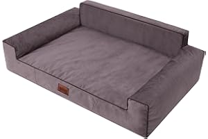 HOBBYGARDEN Legowisko dla psa, poduszka dla psa, legowisko dla zwierząt domowych, poduszka na kanapę dla psa, leżanka, sofa, legowisko, miękkie, brązowe, 98 x 66 cm