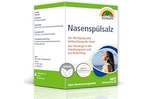 ‎SUNLIFE SUNLIFE Nasenspülsalz: Nasenspülung zur Reinigung verstopfter Nase, 60 Sticks à 2,25g