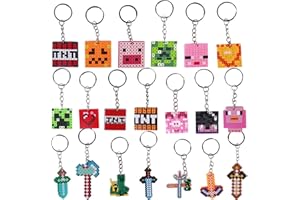 Acuiwer 20 PCS Worlds Keyrings Party Bag Fillers Supplies Cartoon Keychains for Boys Girls Birthday Baby Shower Party Favors