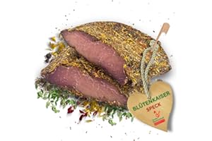 ‎TIROLER BAUERNSTANDL DIE HEIMAT DER TIROLER SCHMANKERL. Tiroler Bauernstandl Kaiserspeck mit Blüten [ 2x 250g ] Österreichische Spezialitäten Schinken am Stück Schinken Geschenkset Südtiroler Speck Fleisch & Wurstwaren Schinken am Stück Serrano Schinken