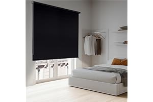 Estores enrollables Opacos con Tejido de Calidad. Estor Opaco Blackout Persiana Opaca Que aporta Oscuridad. Cortinas Dormitorio Opacas Novedad STORESDECO | Negro 200 x 250 cm