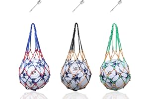 laeeyin Lot de Balle pour Le Football, Le Basket-Ball, Le Filet de Ballon, 1 Balle de Haute épaisseur, poignées