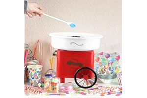 KEVO Machine à Barbe à Papa, 500W Candy Floss Maker, Design de Style Rétro, Excellent Cadeau Pour Les Fêtes D'anniversaire, la Fête des Enfants et le Jour de Noël,Rose (31 * 31 * 30cm)