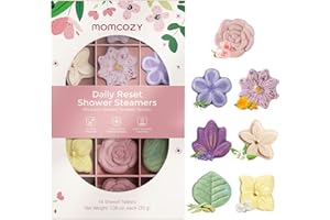 Momcozy Vaporizador de Ducha 14 Piezas, Bombas de Baño con 7 Aromas Florales, Shower Steamer para Relajación y Revitalización Diaria en Casa, Regalo Considerado de Navidad o Autocuidado para Mamás