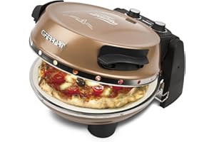 ‎G3 FERRARI G3Ferrari elektrischer Pizzaofen Napoletana kupfer - limited Edition, G1003208, bis 400 Grad mit Pizzastein – inkl. 2-ten Stein/Pizza und Fladen uvm. in 3 Minuten/auch für Tisch und Garten