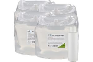 Ultrasonido Gel – 20 kg Medicalcorner24 con botella vacía, 4 x 5 kg, gel de contacto, conductora Gel