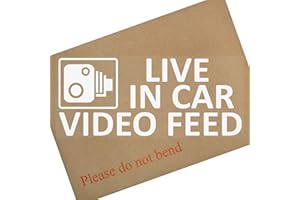 PLATINUM PLACE 1 x Live In Car Video Feed-White onto Clear-Internal Window-200mm Vehicle,Truck,Van,CCTV,Camera,Recording,Sign,Notice,Sticker,Warning,Taxi,Lorry,Mini,Bus,Caravan,Camper,Motor,Safety,Security