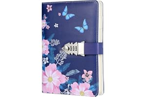 NectaRoy Cuaderno secreto para niña, diario con código, cuaderno diario de piel sintética para oficina, papelería estudiante, regalo de cumpleaños, 215 x 150 mm
