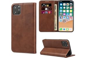Copmob Schutzhülle für iPhone 11 Pro, Premium Flip Brieftasche aus Leder, [4 Schlitze] [Standfunktion ][Magnetverschluss], Schutzhülle für iPhone 11 Pro – Dunkelbraun