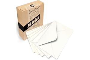 Japun - buste bianche (50 pezzi) di carta, busta senza finestra - DIN C6-162 x 114 mm