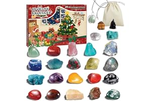 ‎ZINGBEE Zingbee Edelstein Set für Kinder, 24 Tage Weihnachts Countdown Kalender für Mädchen und Jungen, 24 Kristalle und Edelsteine, Lern- und Sammelgeschenk für Teenager